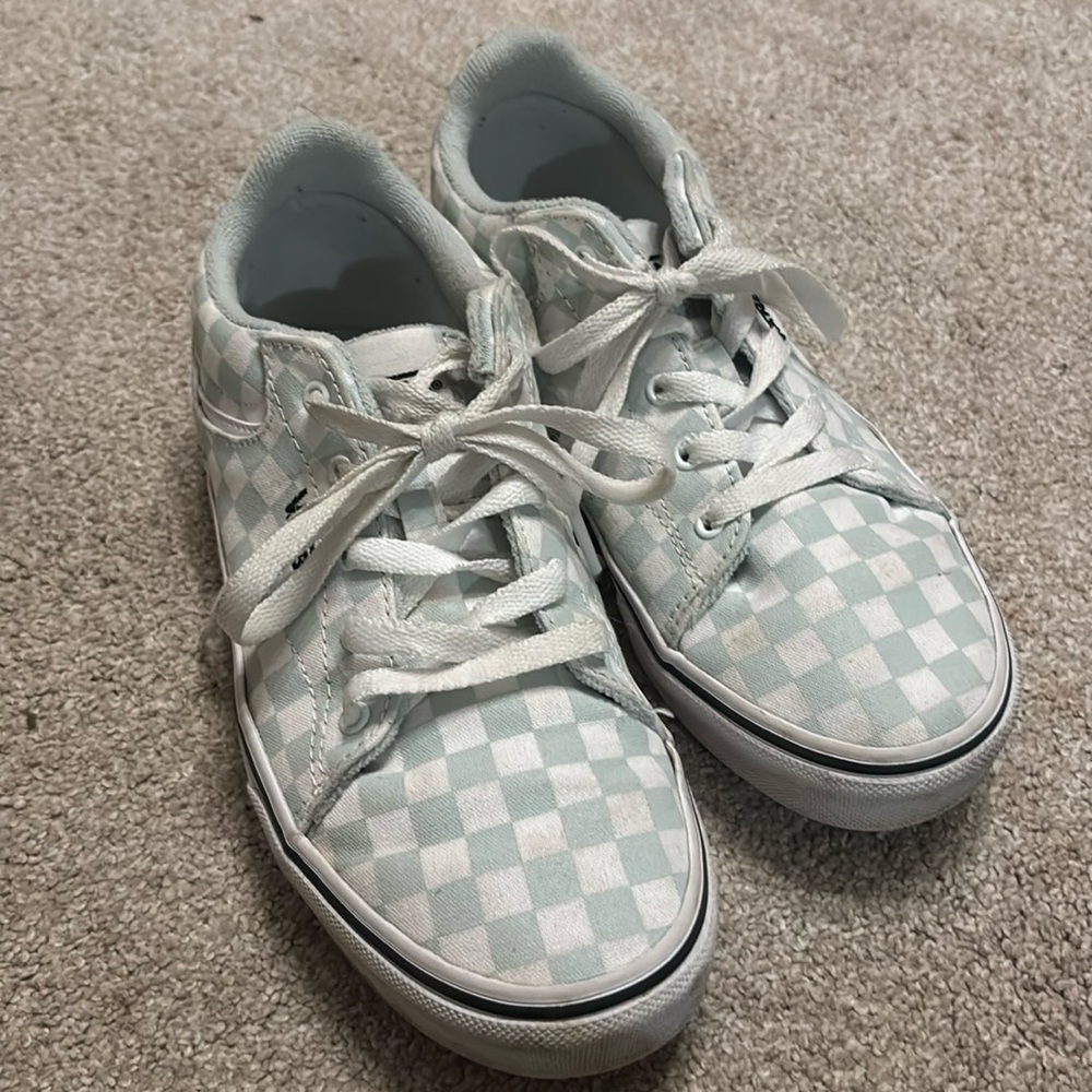 Girls blue and white checkered vans